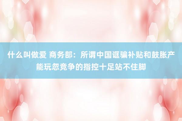 什么叫做爱 商务部：所谓中国诓骗补贴和鼓胀产能玩忽竞争的指控十足站不住脚