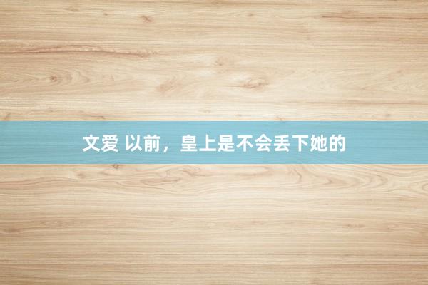 文爱 以前，皇上是不会丢下她的