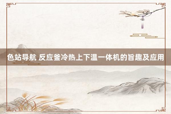 色站导航 反应釜冷热上下温一体机的旨趣及应用
