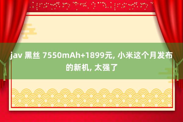jav 黑丝 7550mAh+1899元, 小米这个月发布的新机, 太强了